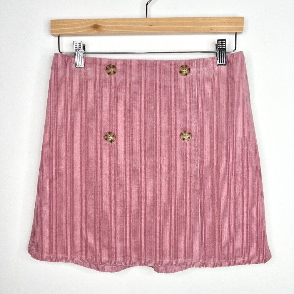 NWT Wild Fable Pink Corduroy Button Mini Skirt Small